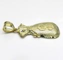 10k yellow gold diamond cut medium money bag pendant 