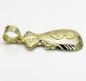 10k yellow gold diamond cut mini money bag pendant 