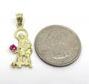 10k yellow gold small cz saint lazarus of bethany pendant 0.20ct
