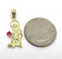10k yellow gold small cz saint lazarus of bethany pendant 0.20ct