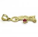 10k yellow gold small cz saint lazarus of bethany pendant 0.20ct