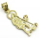 10k yellow gold small cz saint lazarus of bethany pendant 0.20ct