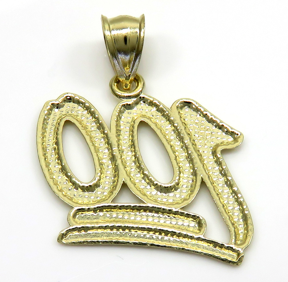 10k yellow gold diamond cut medium one hundred pendant - Image 4