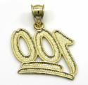 10k yellow gold diamond cut medium one hundred pendant