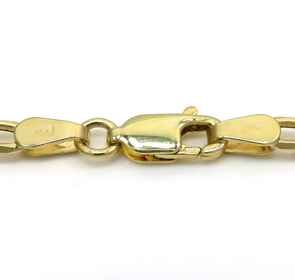 10k yellow gold hollow cable link chain 24 inches 3.5mm 