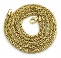 10k yellow gold semi hollow wheat chain 22 inch 3.20mm