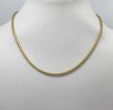 10k yellow gold semi hollow wheat chain 22 inch 3.20mm