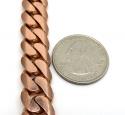 14k rose gold solid miami link chain 22-24
