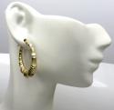 10k yellow gold hollow medium bamboo hoops