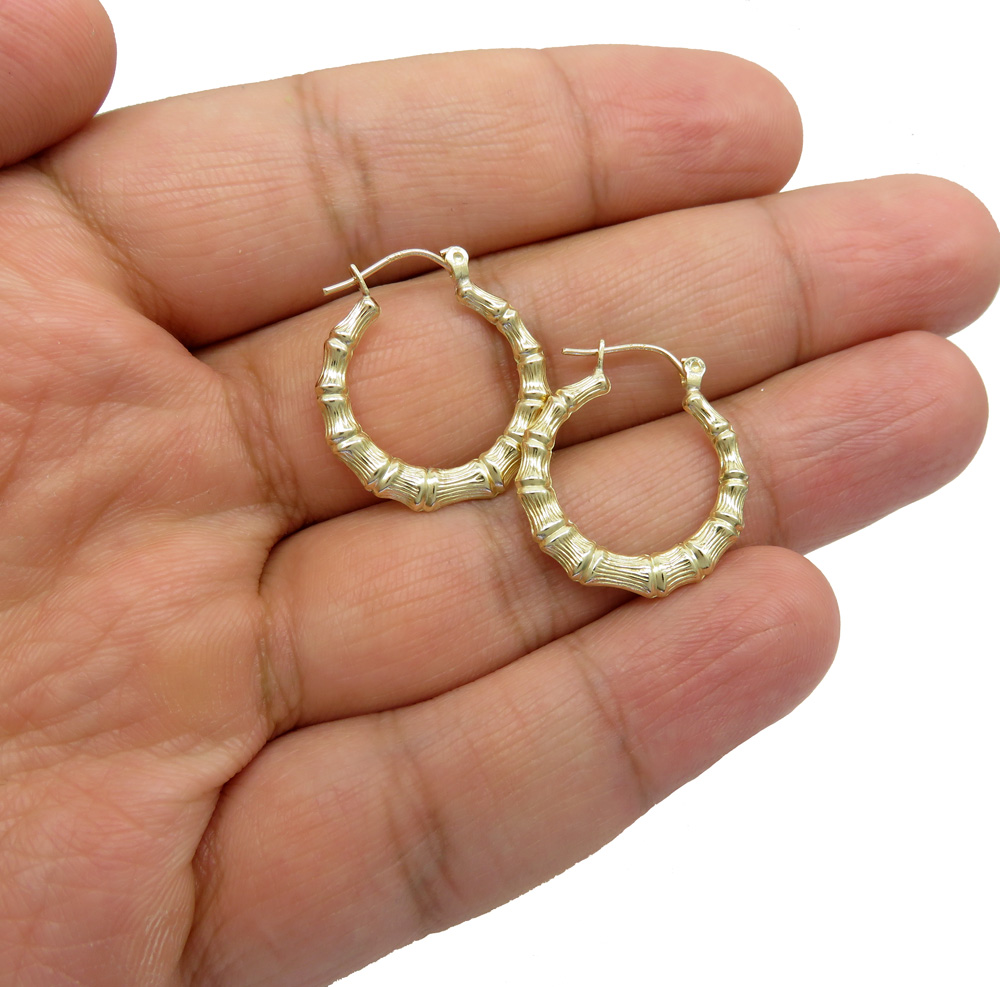 Buy 10k Yellow Gold Hollow Small Bamboo Hoops Online at SO ICY JEWELRY