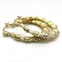 10k yellow gold hollow small bamboo hoops 