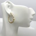 10k yellow gold hollow small bamboo hoops 