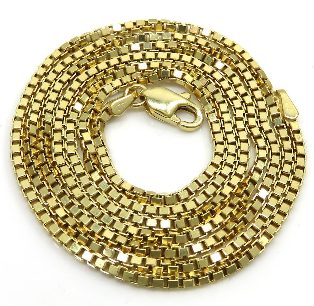 10k yellow gold semi hollow box link chain 20-24 inches 1.80mm  - Image 2