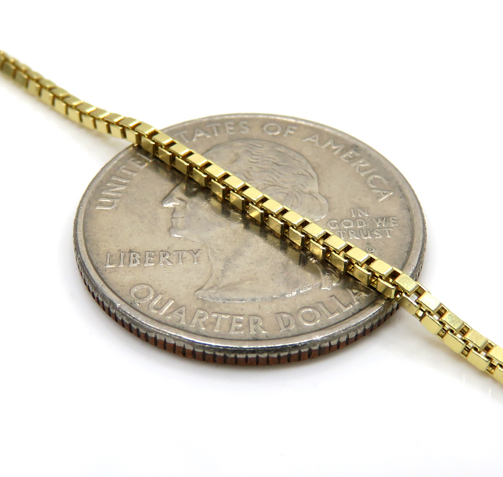 10k yellow gold semi hollow box link chain 20-24 inches 1.80mm 
