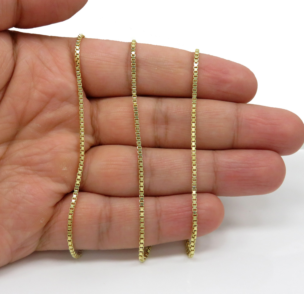 10k yellow gold semi hollow box link chain 20-24 inches 1.80mm  - Image 5
