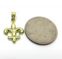 10k yellow gold mini fleur de lis symbol charm 