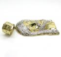 10k yellow gold two tone large jesus piece pendant 
