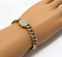 10k yellow gold diamond lock hollow puffed miami bracelet 8