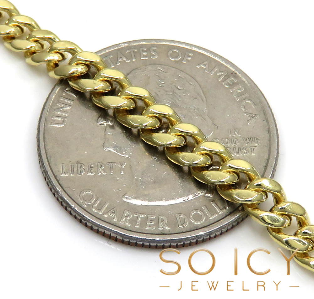 14k yellow gold hollow miami cuban link chain 20-24