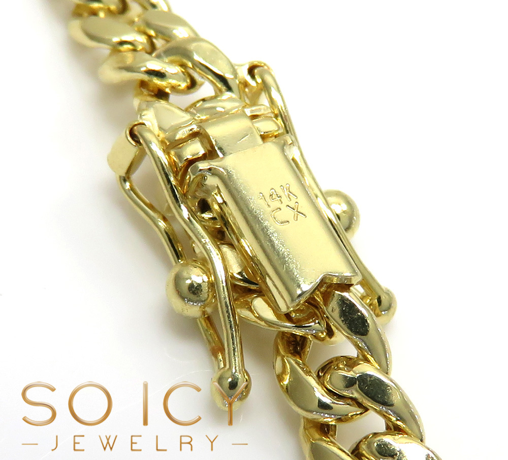 14k yellow gold hollow miami cuban link chain 20-24