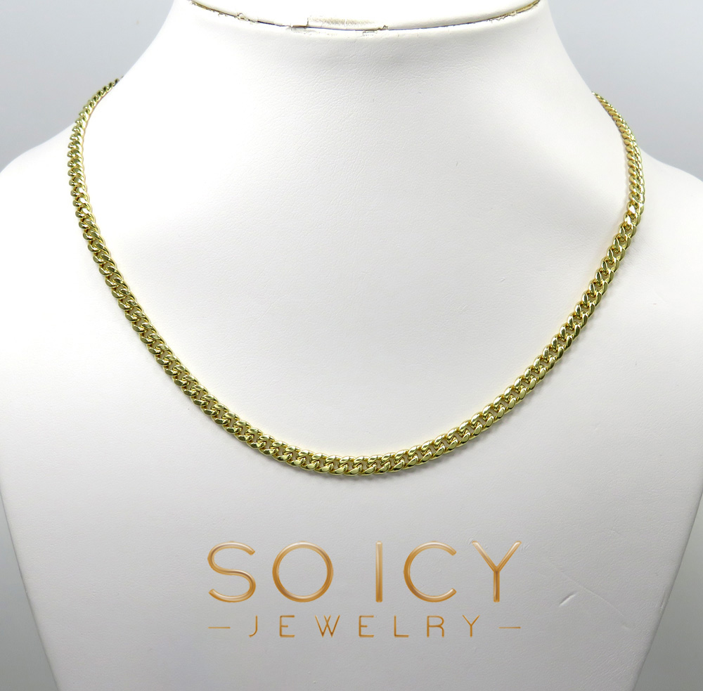 14k yellow gold hollow miami cuban link chain 20-24