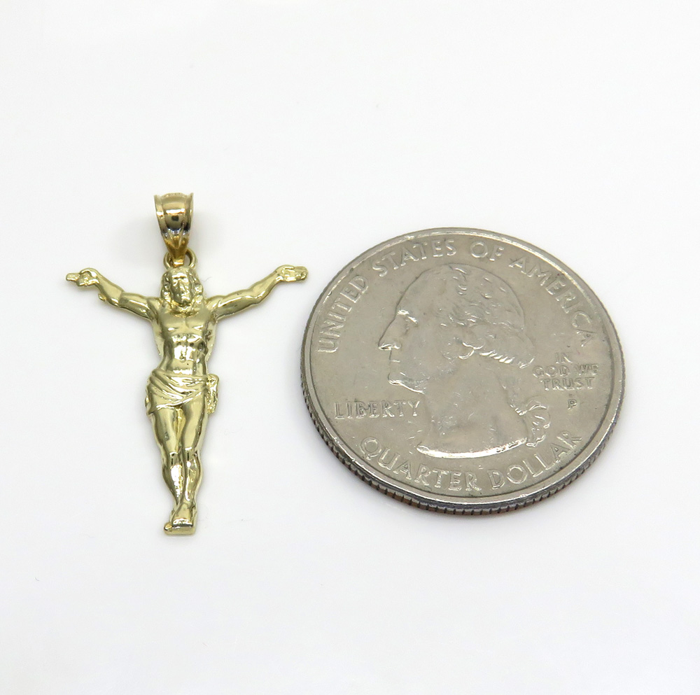 10k yellow gold small hanging jesus charm - Image 2