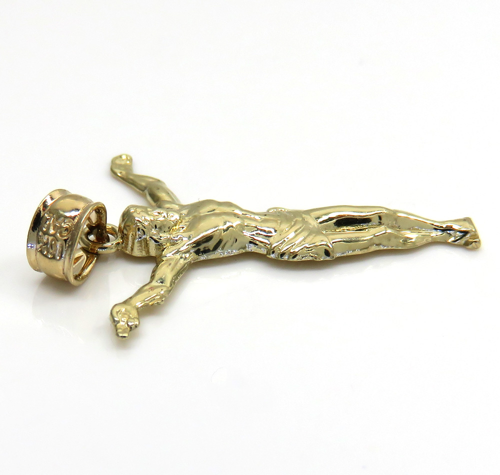 10k yellow gold small hanging jesus charm - Image 3