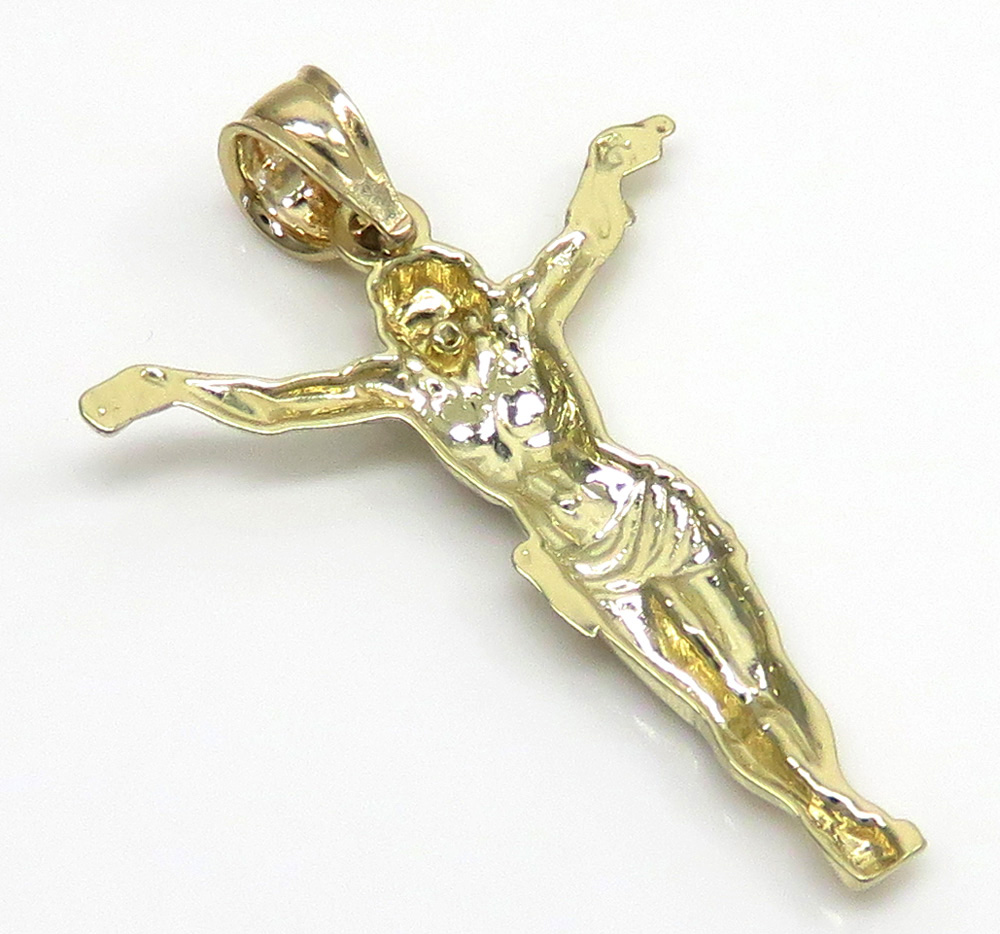 10k yellow gold small hanging jesus charm - Image 4