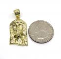 10k yellow gold standard size solid back jesus face pendant 