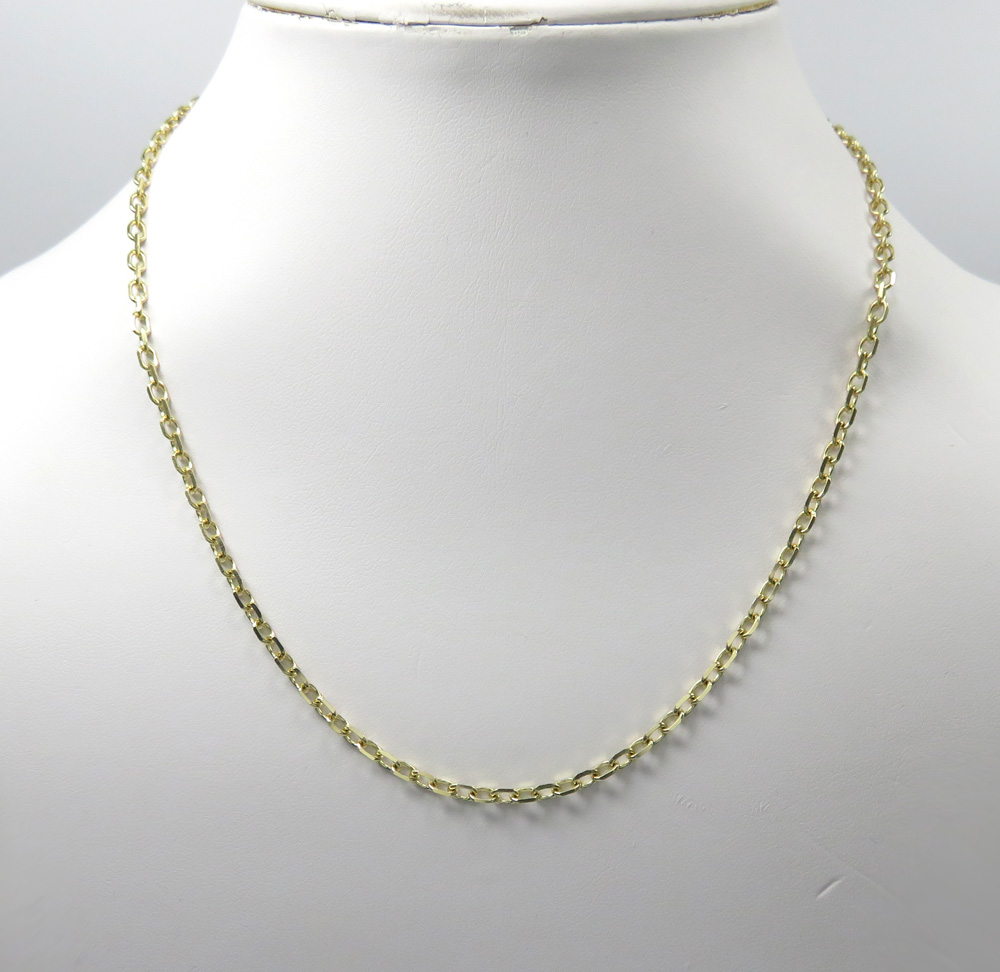 14k yellow gold solid cable open link chain 18-26 inch 3mm - Image 6
