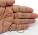 14k yellow gold solid cable open link chain 18-26 inch 3mm