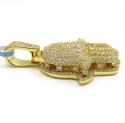 14k yellow gold vs diamond double layered hamsa pendant 2.23ct