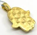 14k yellow gold vs diamond double layered hamsa pendant 2.23ct