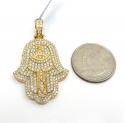 14k yellow gold vs diamond egyptian hamsa pendant 3.02ct