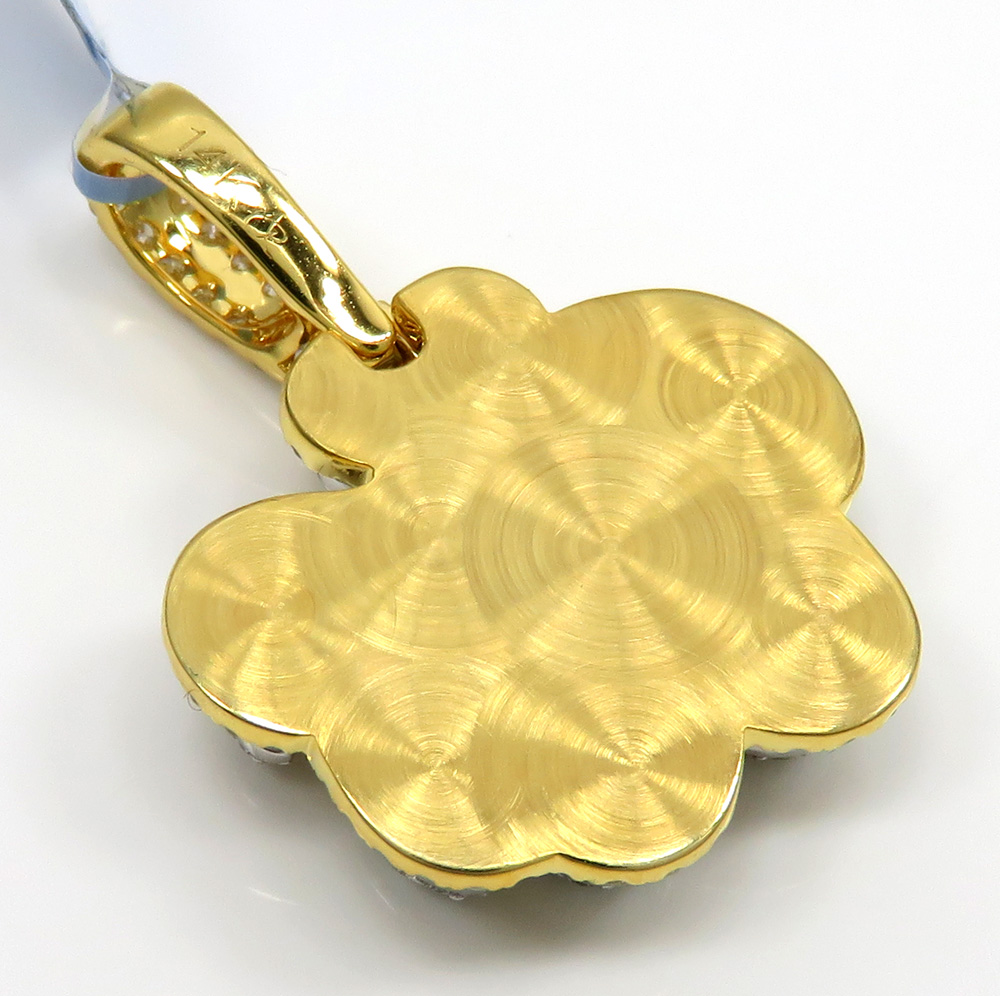 14k two tone gold vs diamond double layered allah pendant 1.65ct