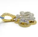 14k two tone gold vs diamond double layered allah pendant 1.65ct