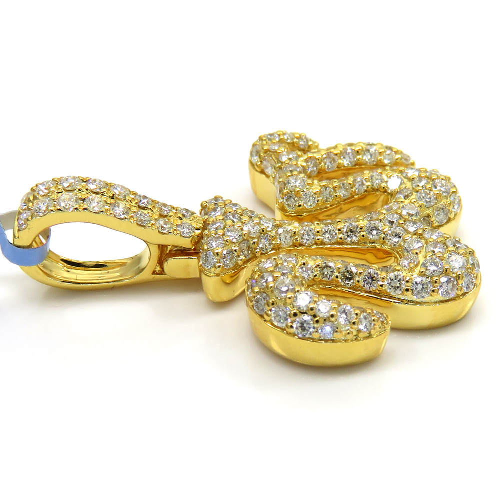 14k solid yellow gold vs diamond allah pendant 1.37ct