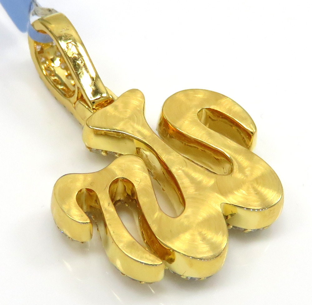 14k solid yellow gold vs diamond allah pendant 1.37ct