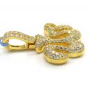 14k solid yellow gold vs diamond allah pendant 1.37ct
