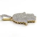 14k yellow gold medium diamond hamsa pendant 1.65ct