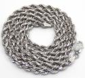 14k white gold solid diamond cut rope chain 18-26 inch 4mm
