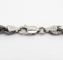 14k white gold solid diamond cut rope chain 18-26 inch 4mm