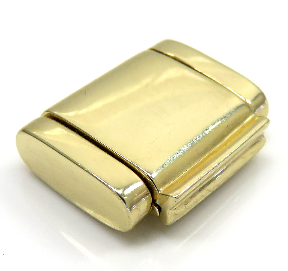 14k yellow gold solid 13mm flap lock - Image 2