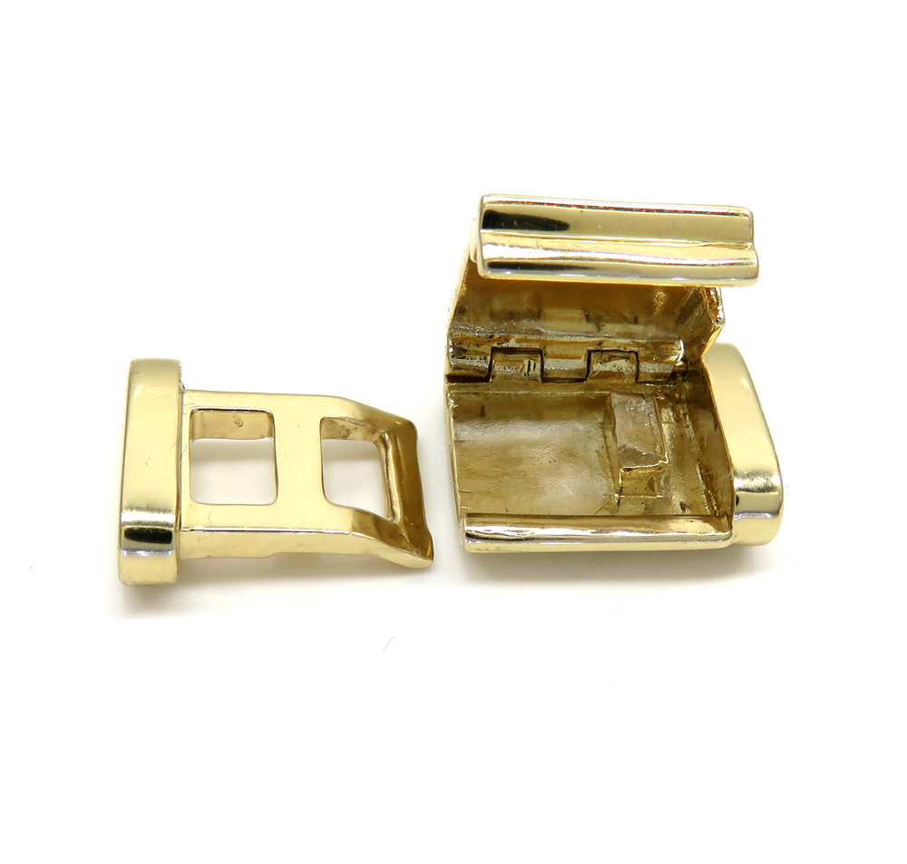 14k yellow gold solid 13mm flap lock - Image 3