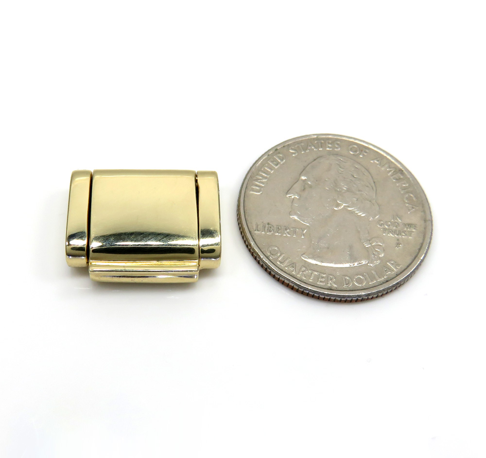 14k yellow gold solid 13mm flap lock - Image 4