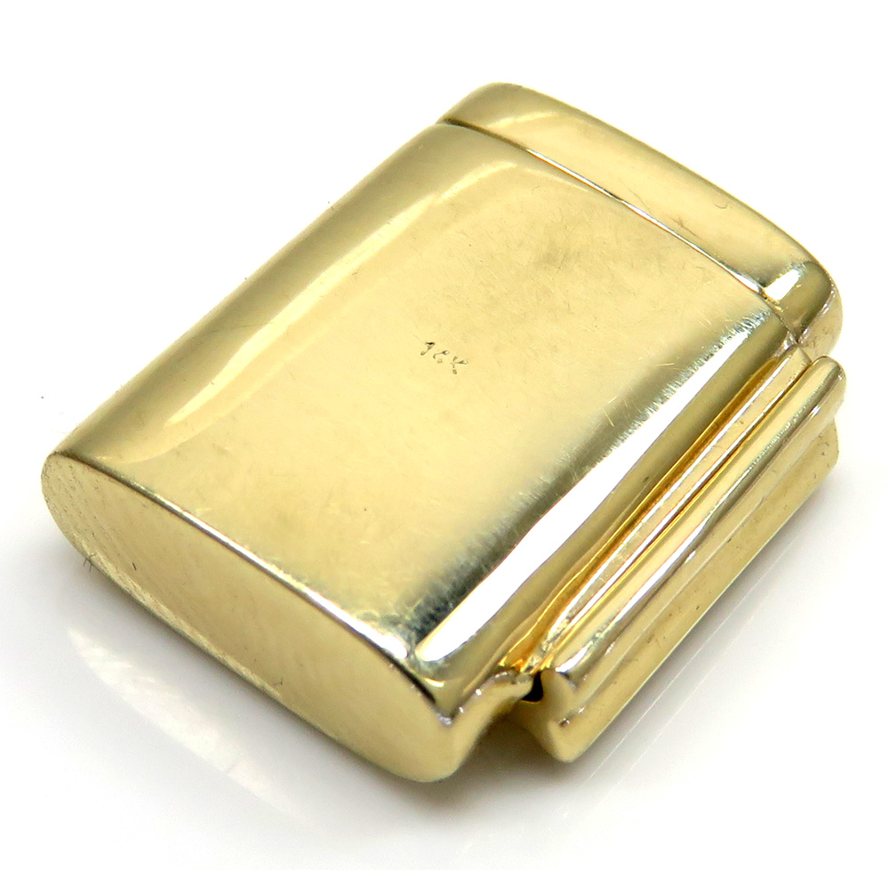 14k yellow gold solid 13mm flap lock - Image 5
