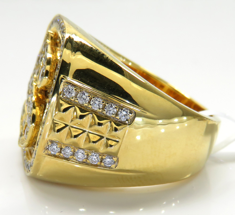 14k yellow white or rose gold diamond dollar sign money ring 1.54ct - Image 3