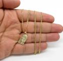 10k yellow gold small classic jesus pendant with 16-22 inch 2mm cuban chain