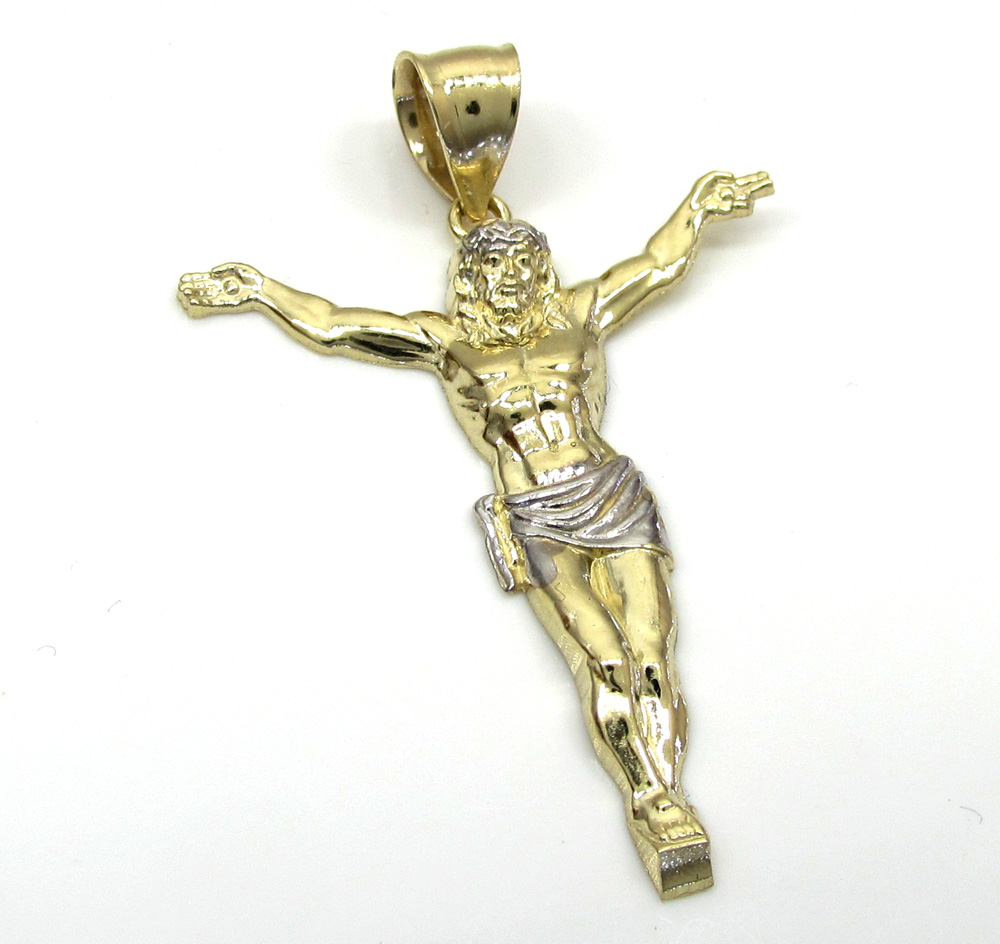 10k yellow gold medium hanging jesus charm - Image 2
