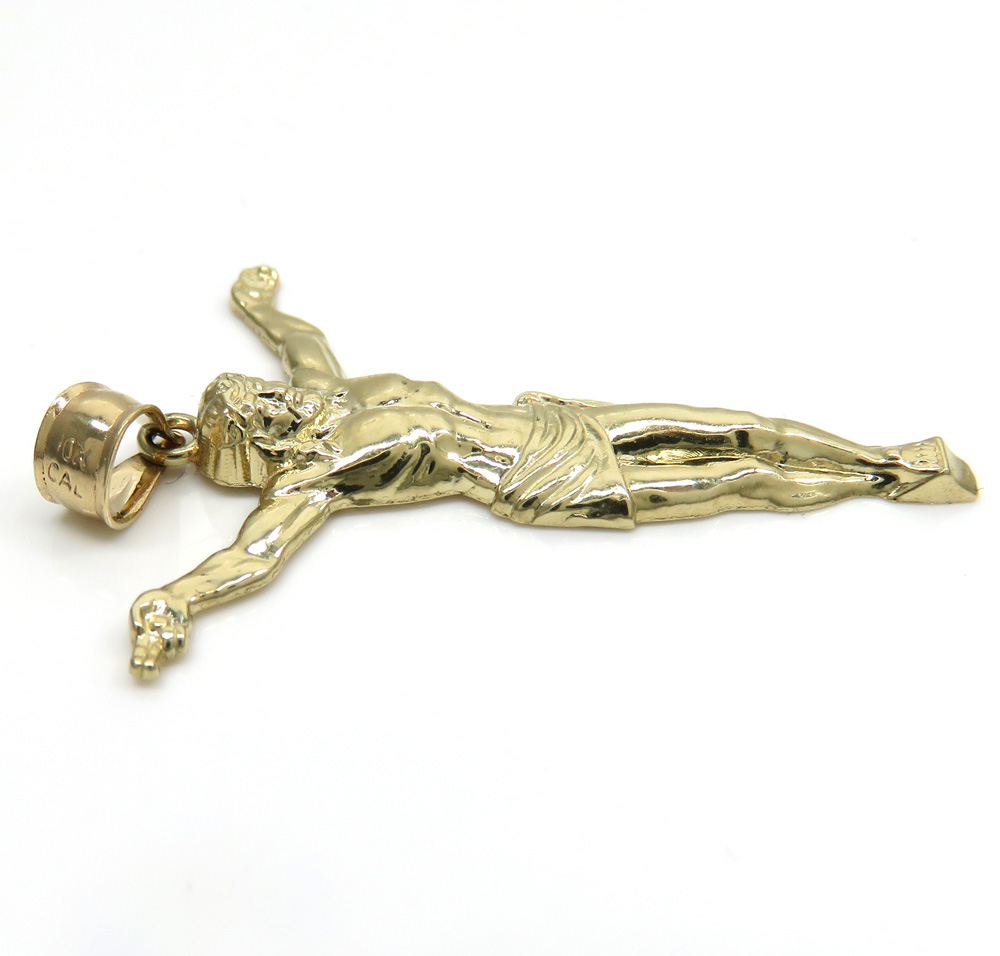 10k yellow gold medium hanging jesus charm - Image 3